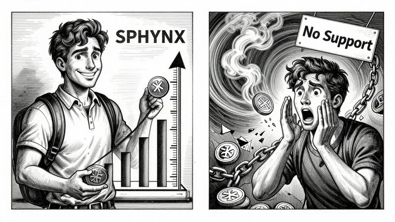 A split illustration showing a user staking tokens on one side and losing them on the other, in detailed ink etching.