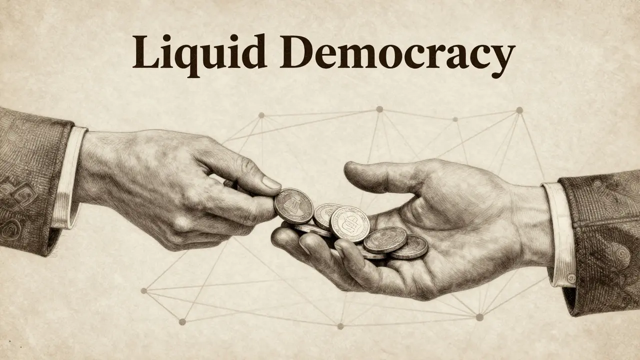 Delegating voting power from community member to blockchain expert