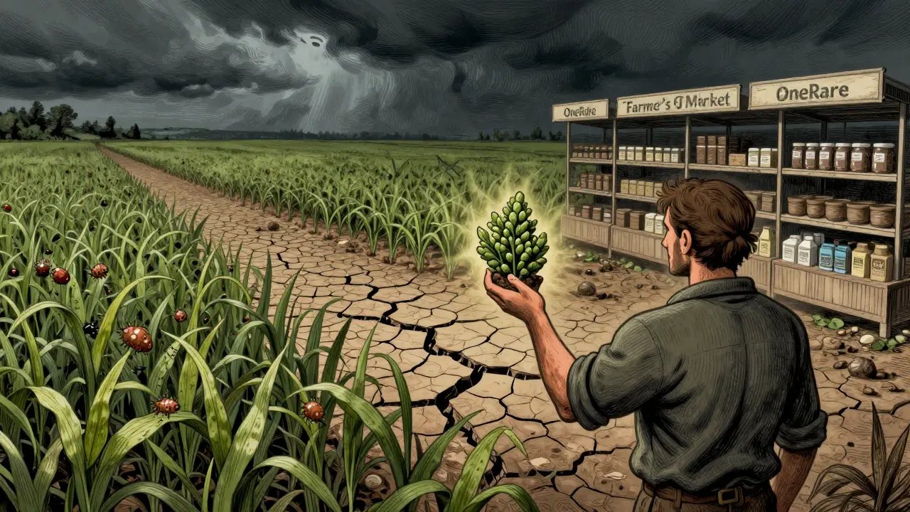 Etching of drought and pests causing ingredient scarcity in OneRare