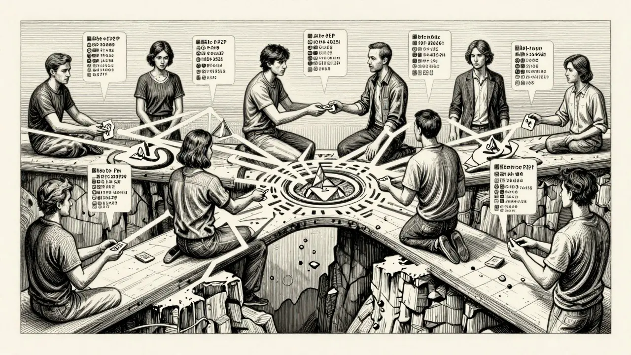 People trading directly in underground P2P network bridge