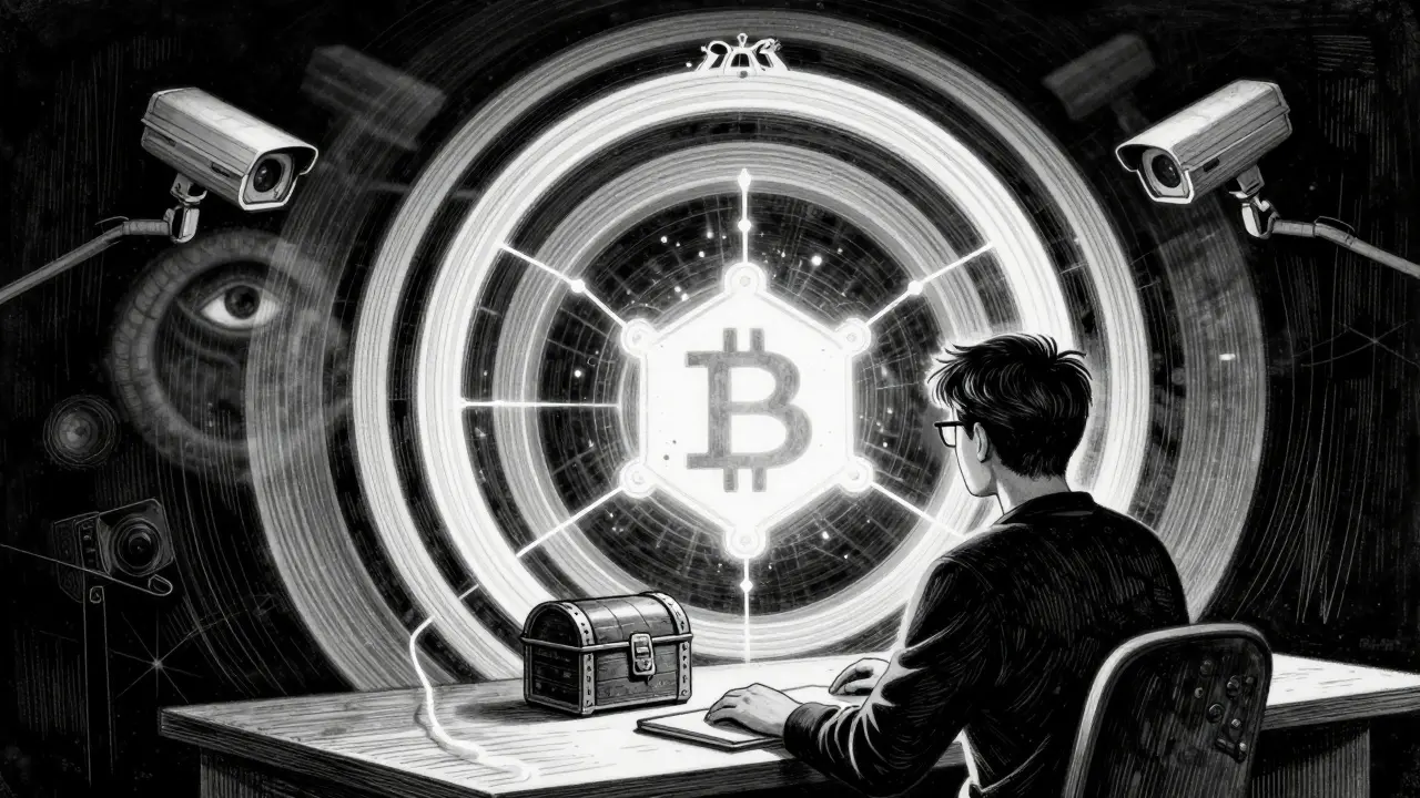 User accessing crypto through encrypted Tor layers