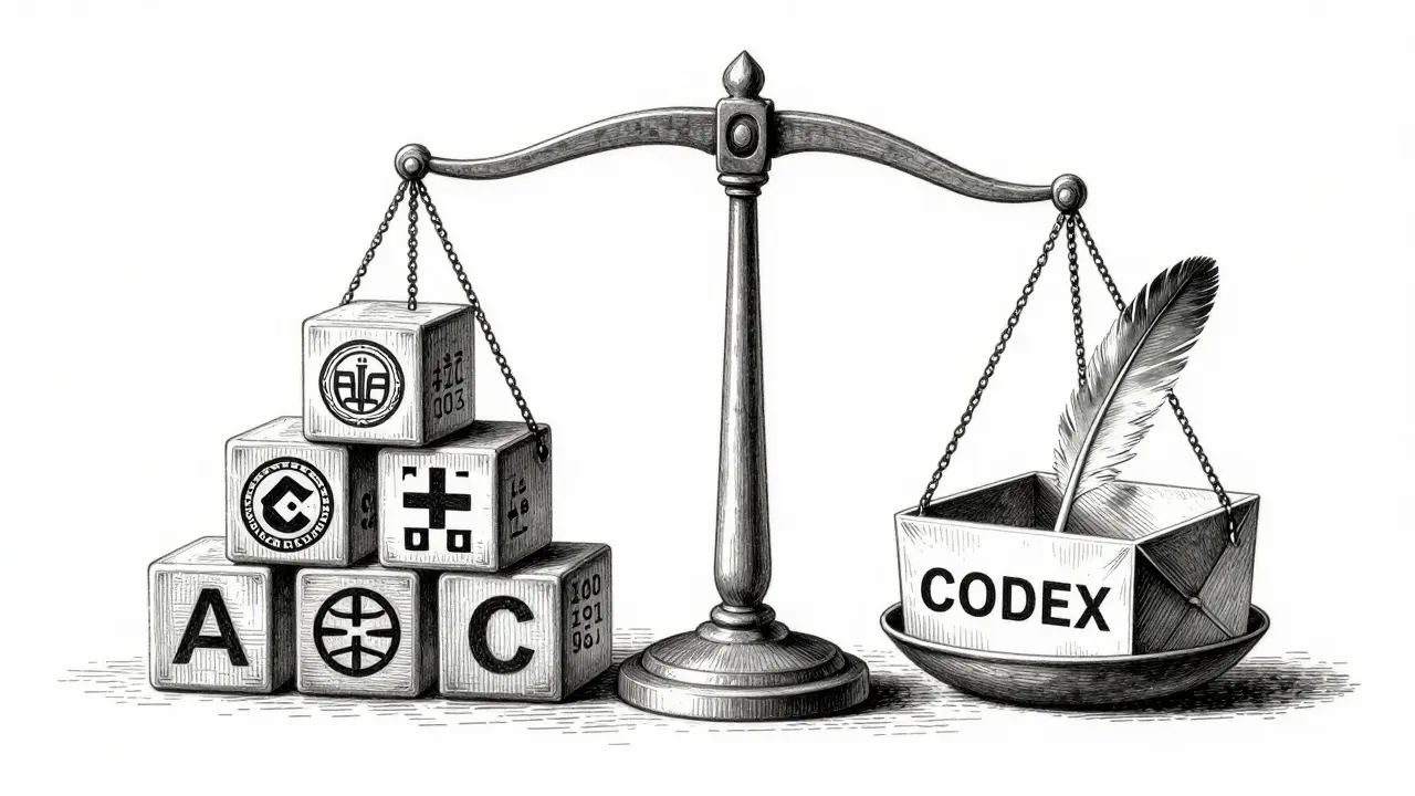 Scale weighing trusted exchanges against vague CODEX