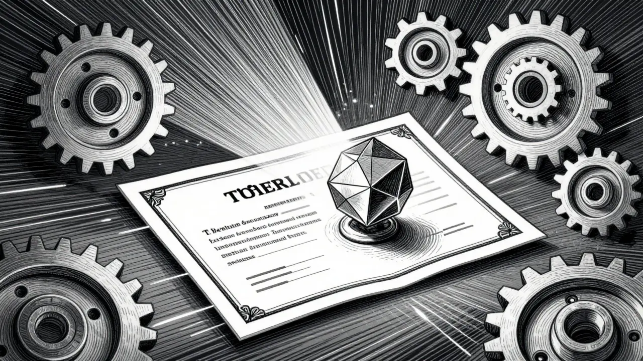 Etching of stock certificate transforming into token