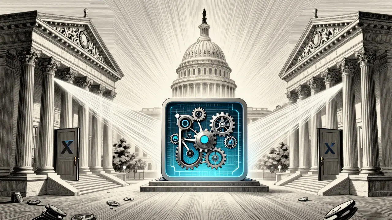 Etching showing banks opening up to XRP integration and institutional growth