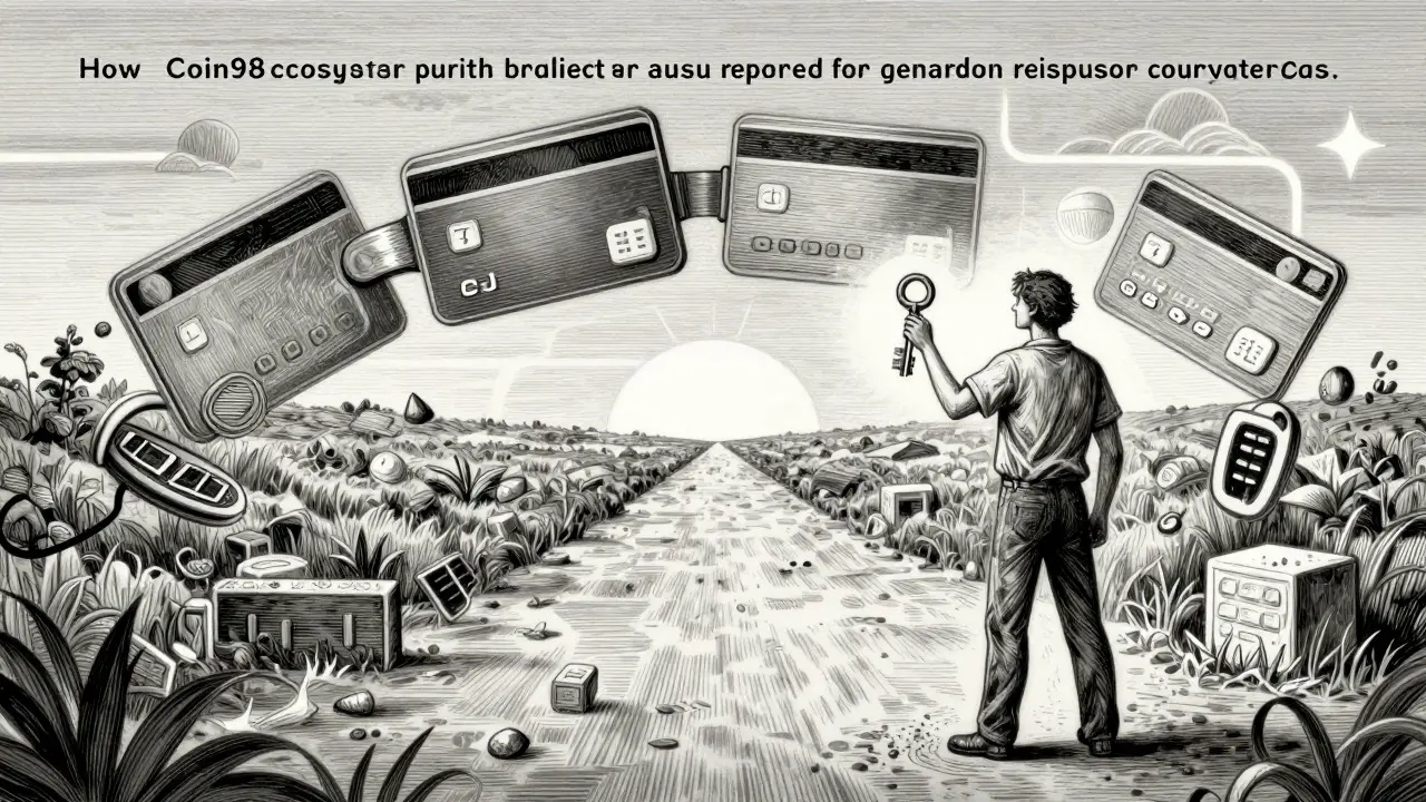 Illustration of a path merging digital wallets and payment cards