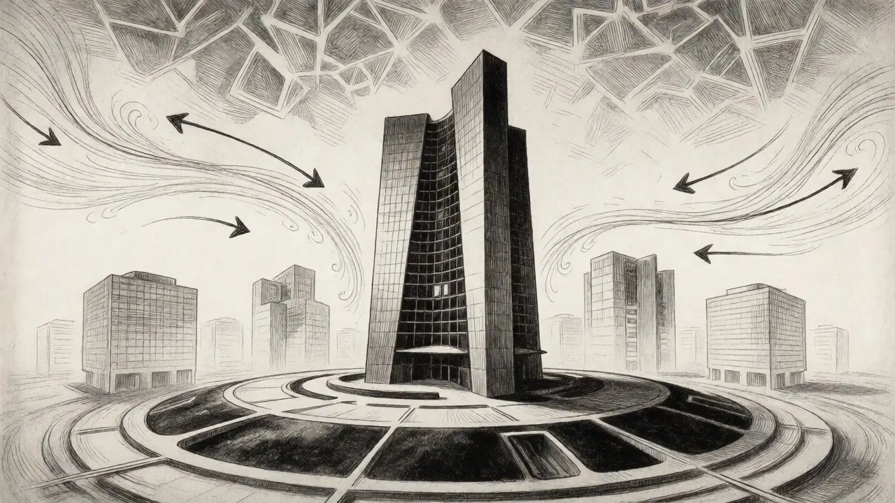 Conceptual drawing showing centralized ESMA oversight absorbing local authorities.