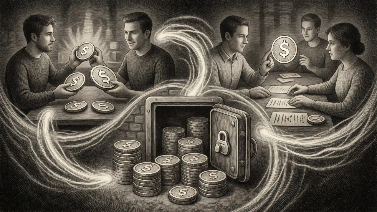 Detailed etching showing token utility: gaming, staking, and governance.
