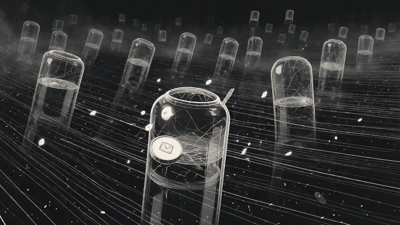 Fragile liquidity pools floating in a digital ocean